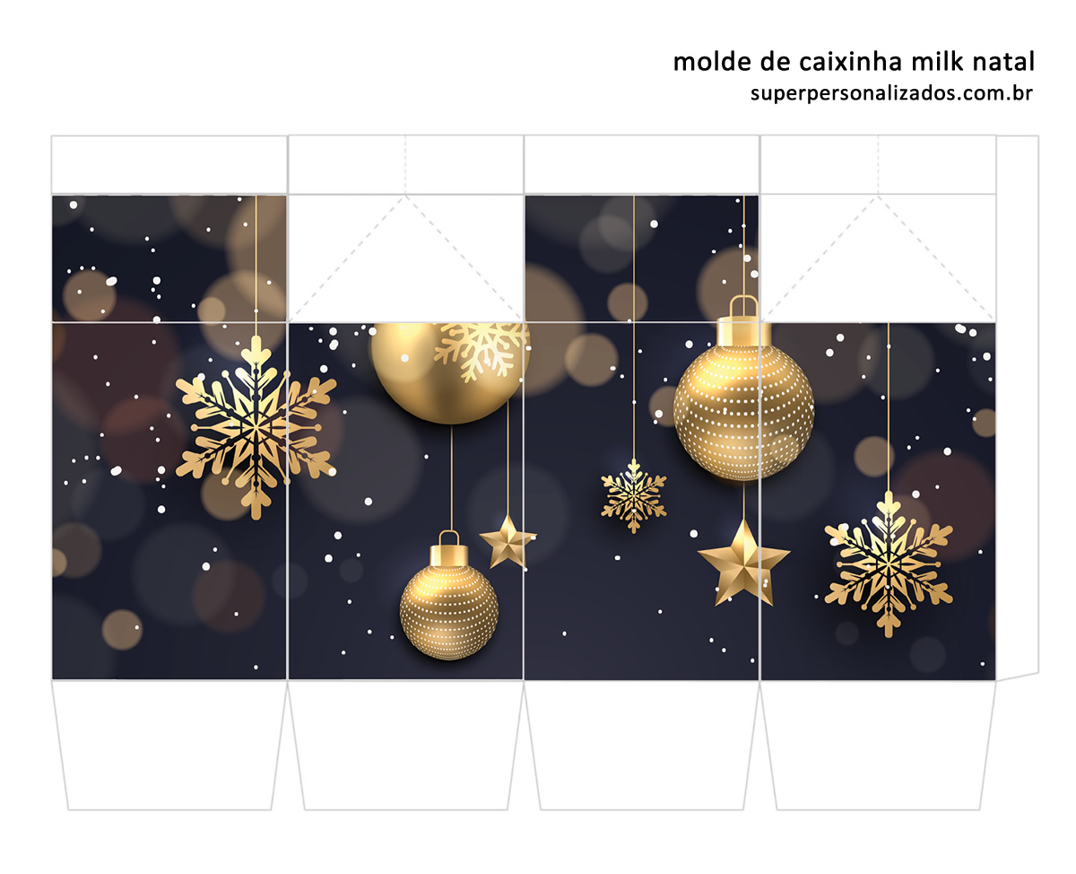 Moldes de Caixinha Milk para o Natal - Super Personalizados