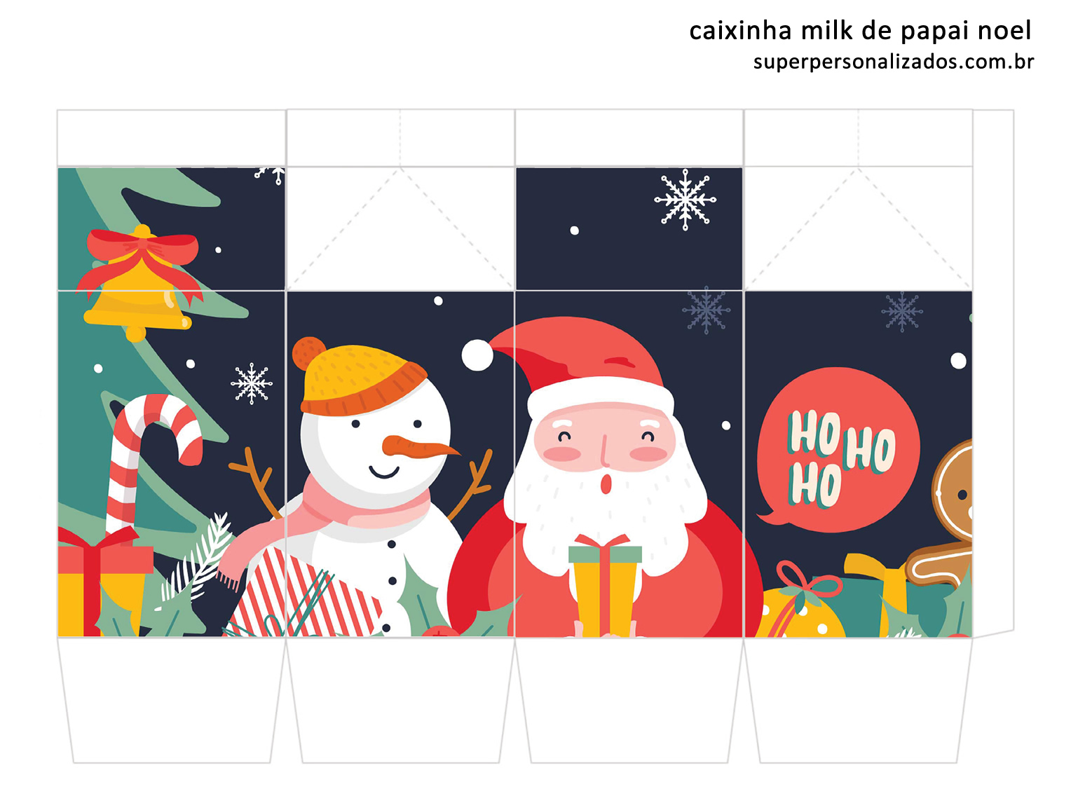 Molde de Caixinha Milk com Papai Noel - Super Personalizados