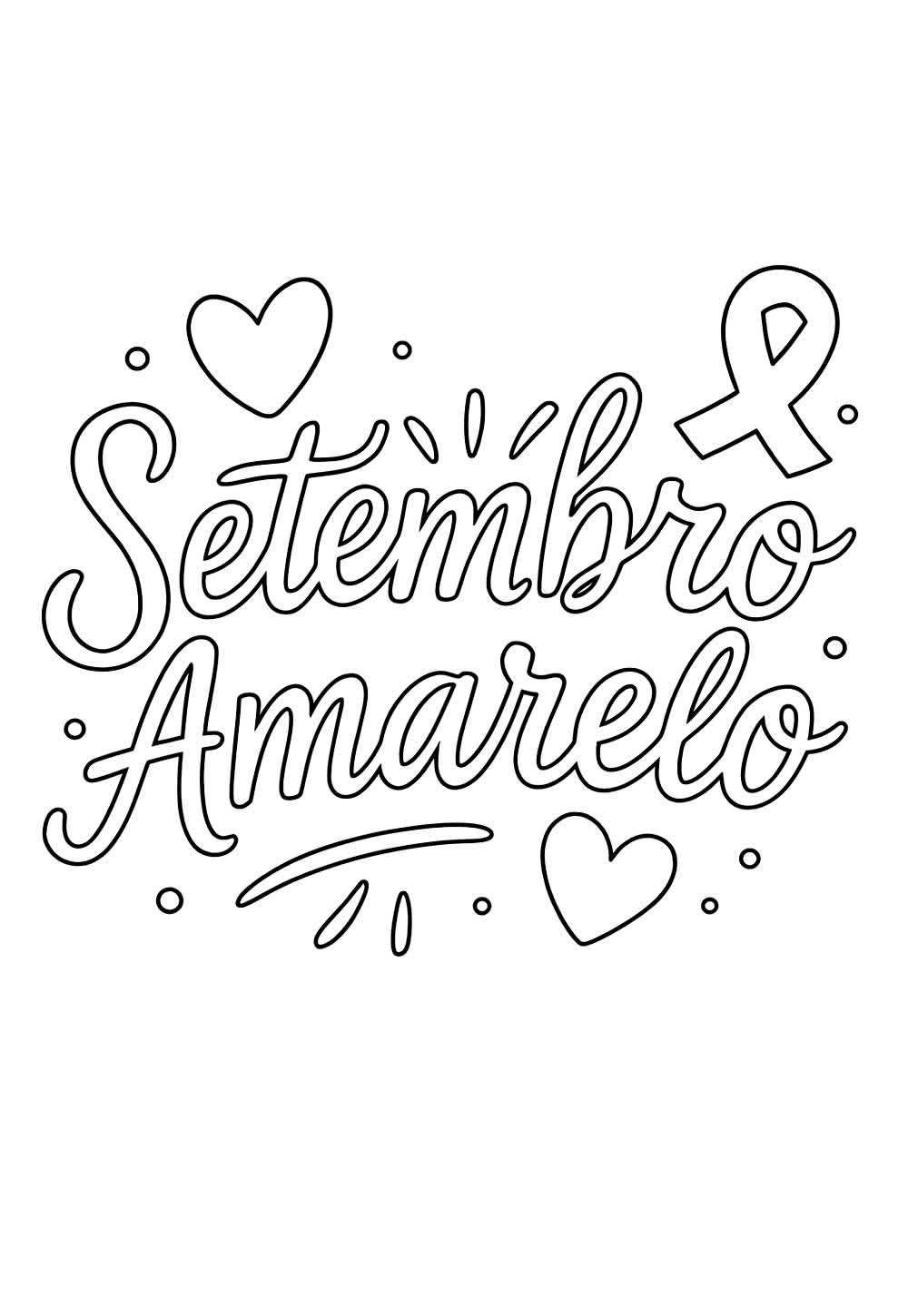 Desenho de Setembro Amarelo para imprimir
