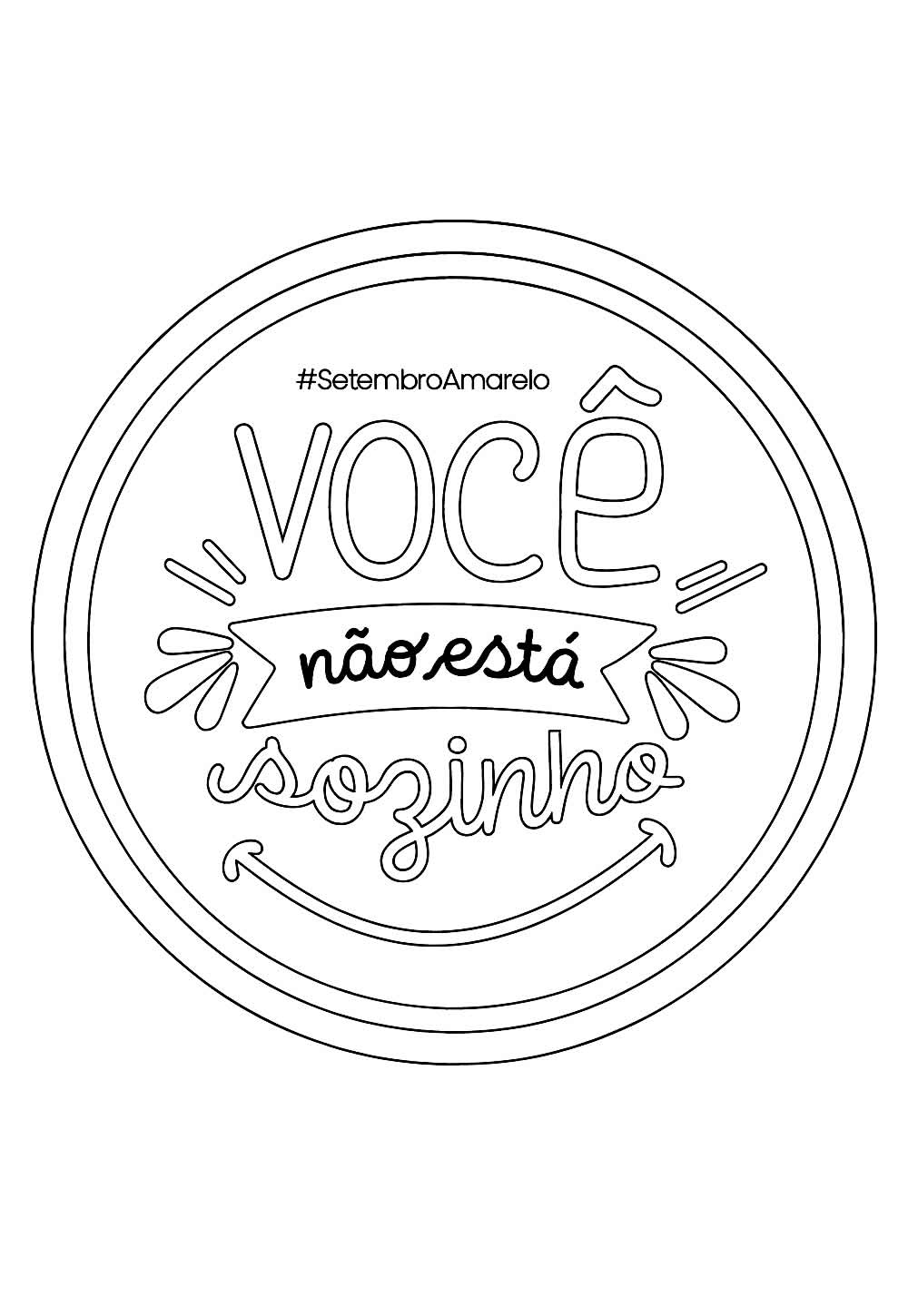 Setembro Amarelo para colorir