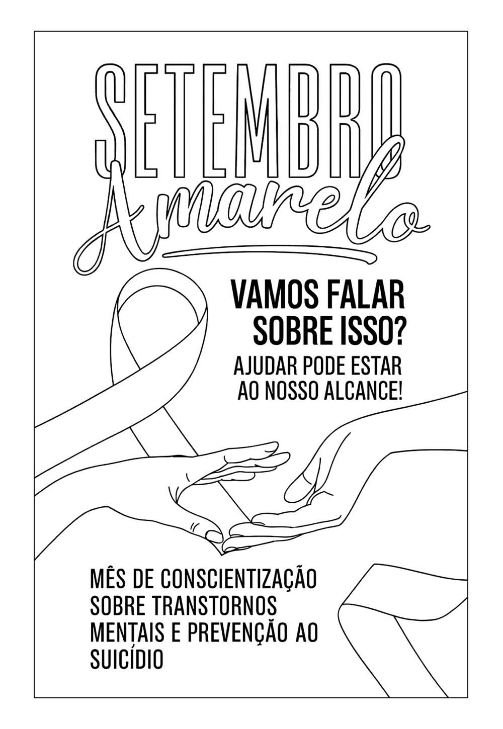 Desenho de Setembro Amarelo para colorir