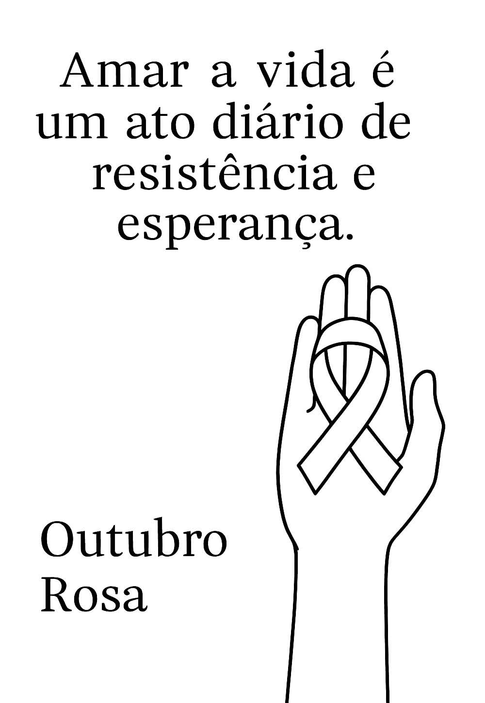 Desenho de Outubro Rosa para pintar